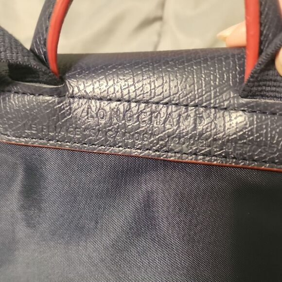 Navy Blue Backpack with Red Logo - Picture 3 of 4